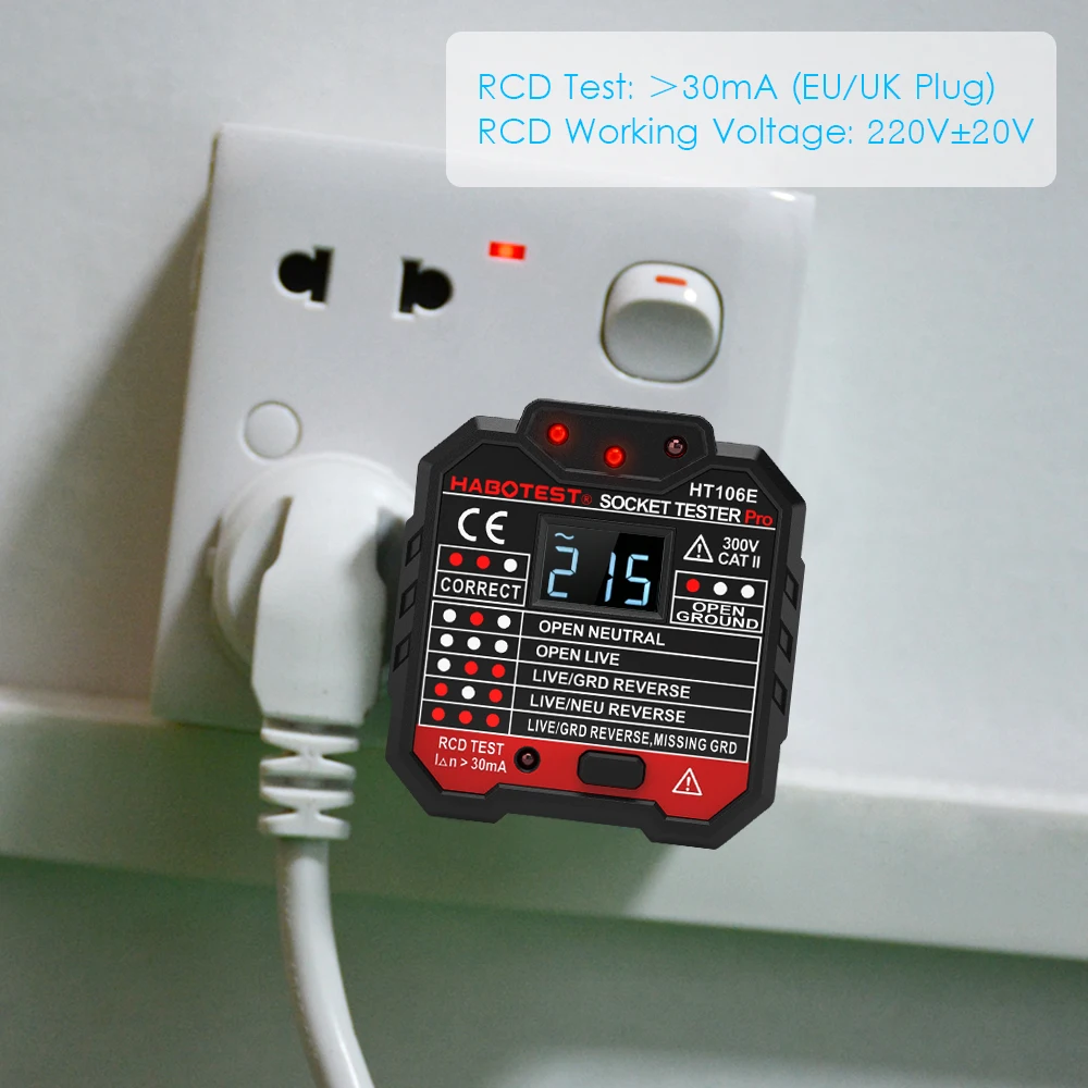 HT106B HT106D HT106E цифровой Дисплей гнездо Тесты er Разъем полярности фазы контрольный