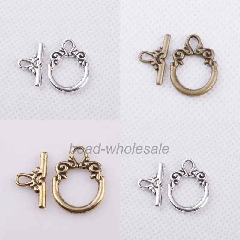 30 комплектов тибетских серебряных переключателей застежек для изготовления