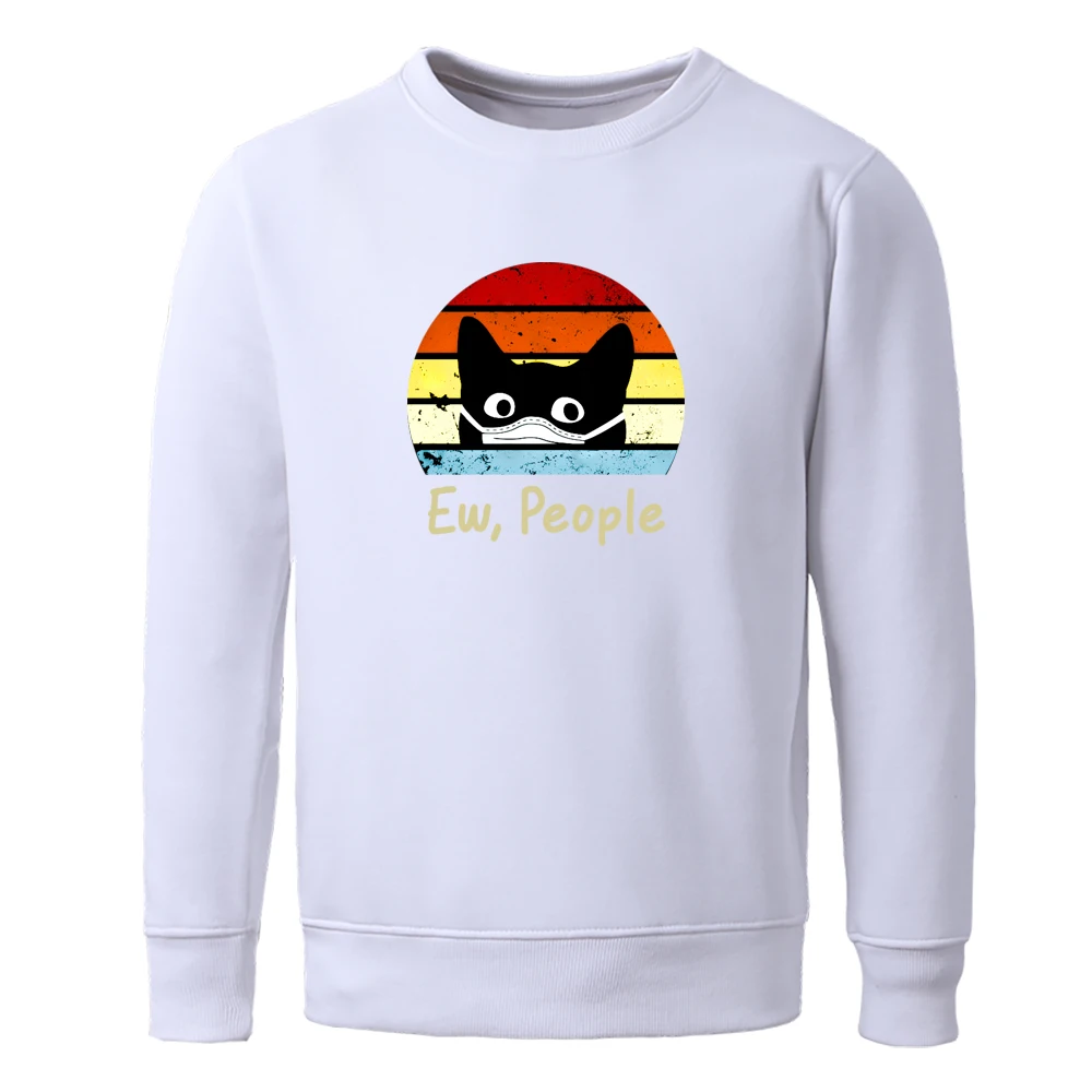 

Men Sweatshirt Lovely Cat Ew People Printing Sweatshirts Male Oversized Vintage Man Hoodies Street Korean Mens Tracksuit