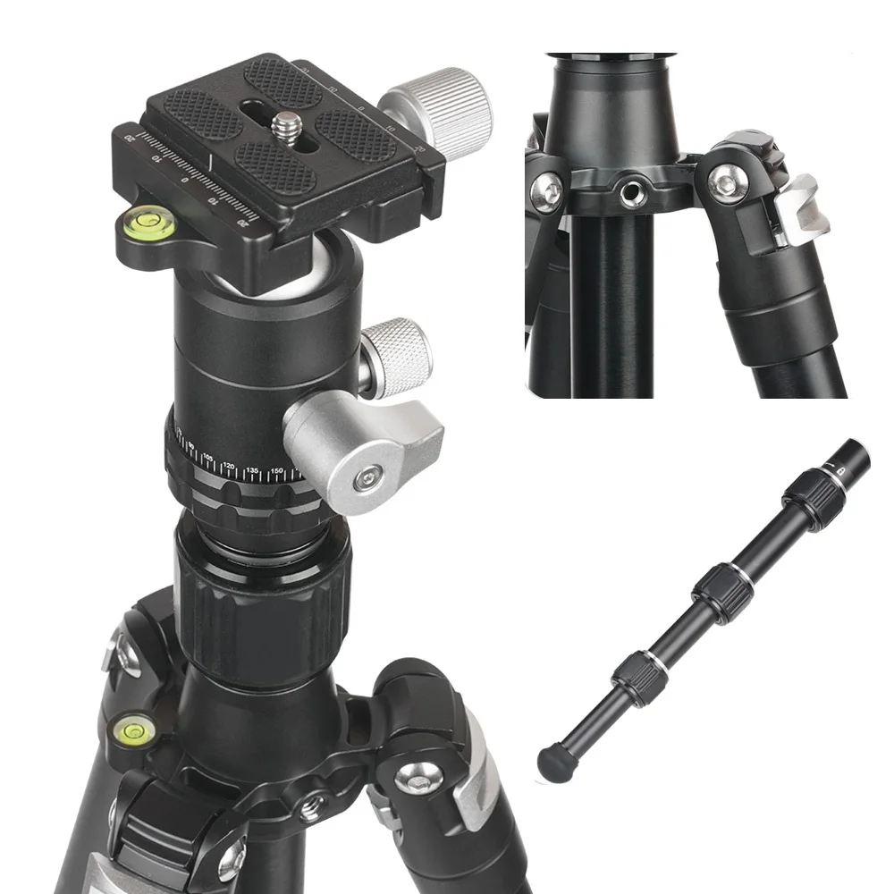 CAVIX PO254X1A Professional Portable Aluminum Alloy Camera Tripod Four Section Set For Canon Nikon Sony Camcorder | Электроника