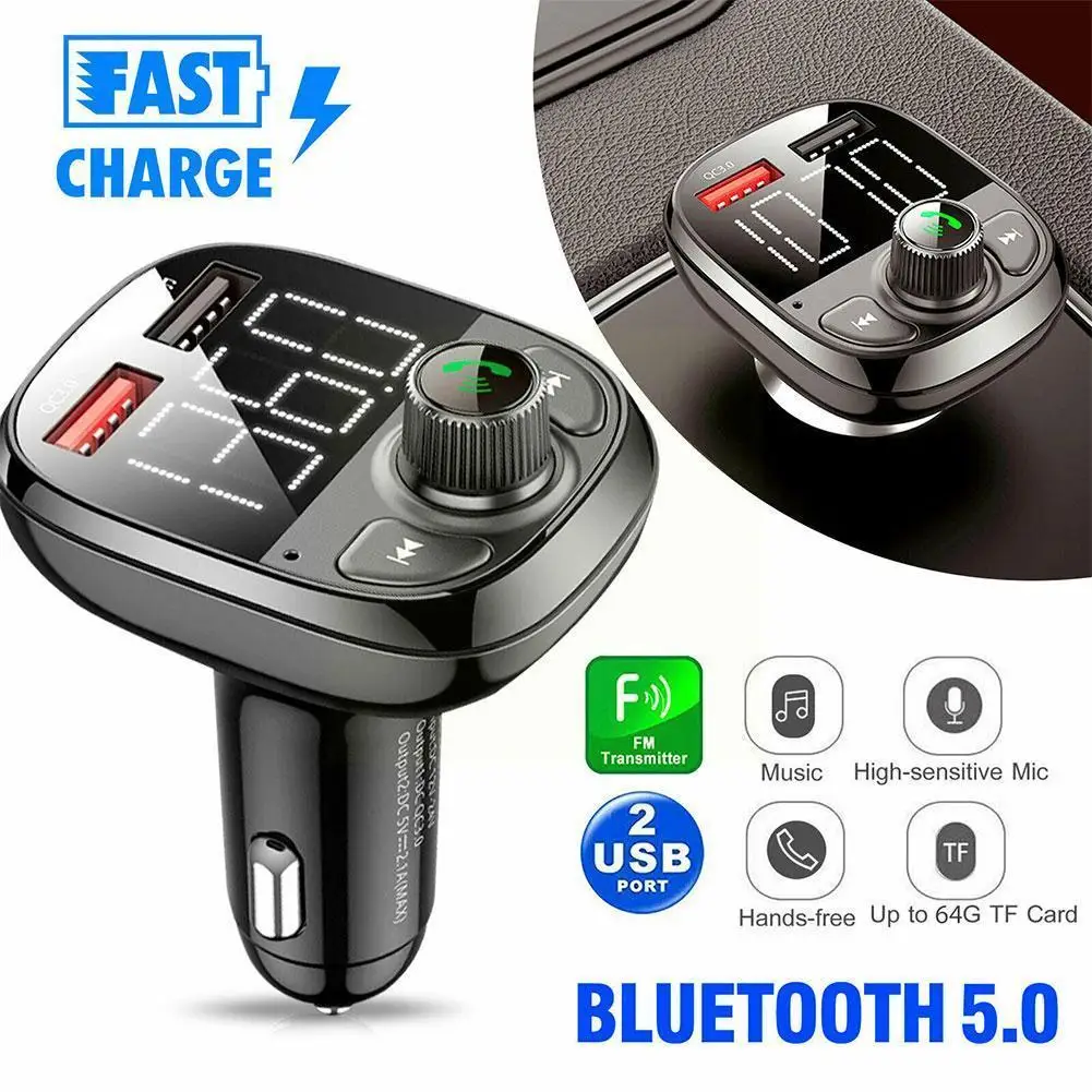 

FM-трансмиттер Z5V4 с поддержкой Bluetooth 5,0 и двумя USB-портами