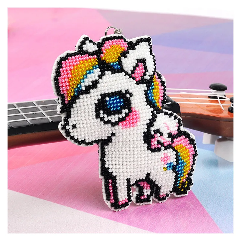 

Y067 DIY Cross Stitch Set Stich Seed Beads Needlework Christmas Gift Canvas Key Chain Key Chain Phone Chain Glass Beads Crafts