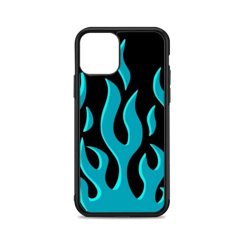 

blue fire Phone Case for iPhone 12 mini 11 pro XS Max X XR 6 7 8 plus SE20 High quality TPU silicon and Hard plastic cover