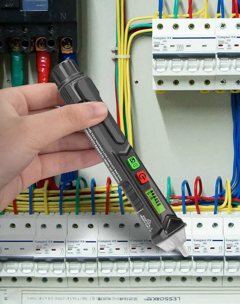 

Adjustable Sensitivity 12-1000V AC/DC Non-Contact LCD Electric Test Pen Low Voltage Indicator Digital Tester Detector