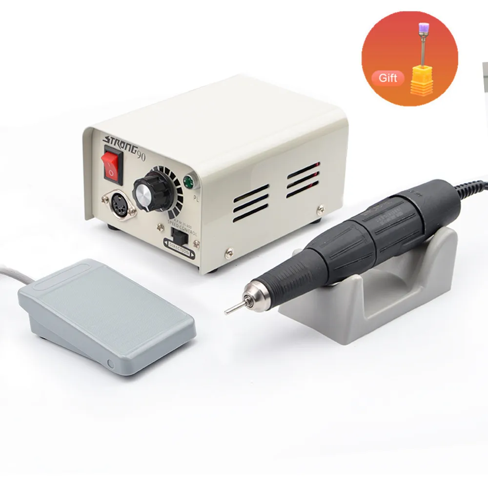Аппарат для маникюра и педикюра Strong 90 электрический аппарат 35000 об/мин 65 Вт ручка