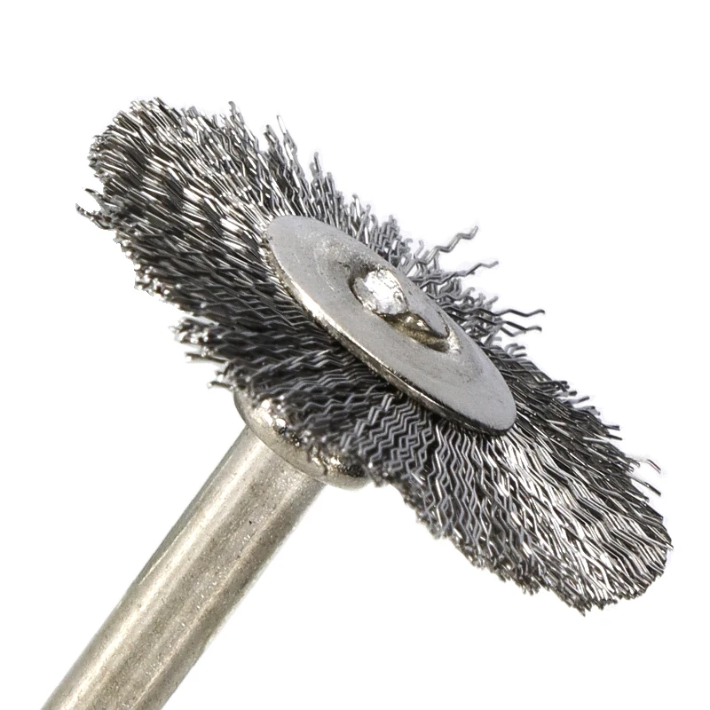 

CMCP 20pcs 22mm Steel Wire Wheel Brush Set For Metal Polishing 3.0mm Shank Rotary Brush Dremel Rotary Tool Polishing Tool