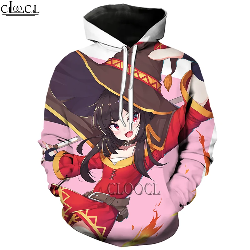 

HX Anime Girl Megumin Konosuba Fashion Streetwear 3D Print Men Women Hoody Tracksuit Tops Casual Hoodies Drop Shipping