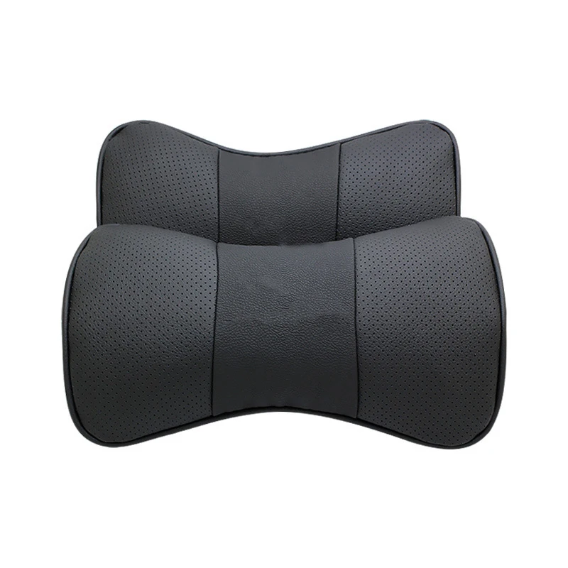 2Pcs Car Neck Pillow Genuine Leather Pillows Cushion Seat Head rest protection Resting pillow For Audi kia Most cars | Автомобили и