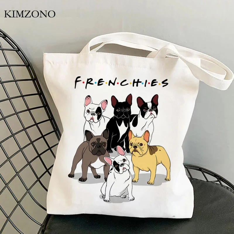 

French Bulldog shopping bag tote shopping bolso bolsas de tela bag reciclaje woven bolsas reutilizables sac toile