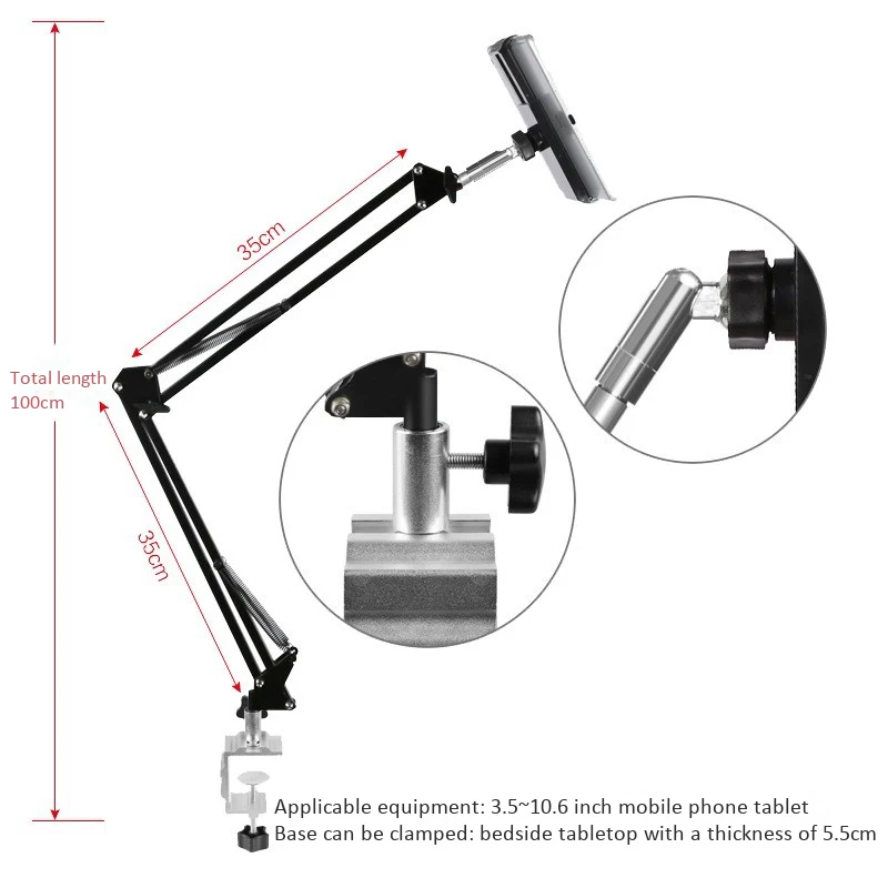 Lazy Mobile netic Phone Holder Bracket Bedside Tablet Universal for iPad Folding Shelf Accessories Live Artifact Clip | Компьютеры и