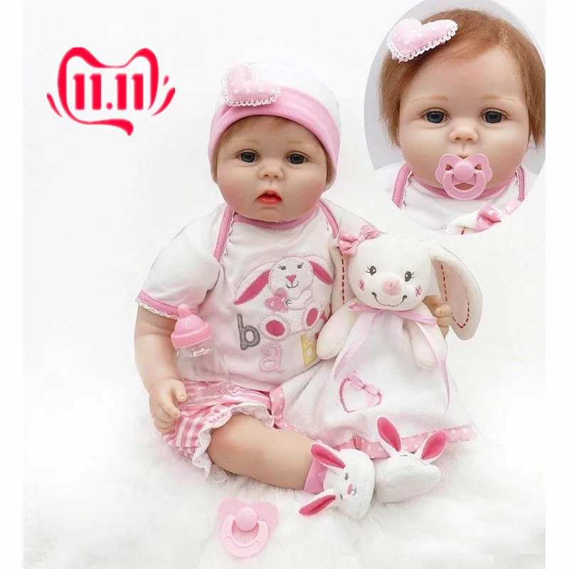 2 шт. 22 ''Близнецы ручной работы Reborn Baby Dolls мальчик+ девочка Силиконовые Reborn игрушки для новорожденных детей Bebe Reborn
