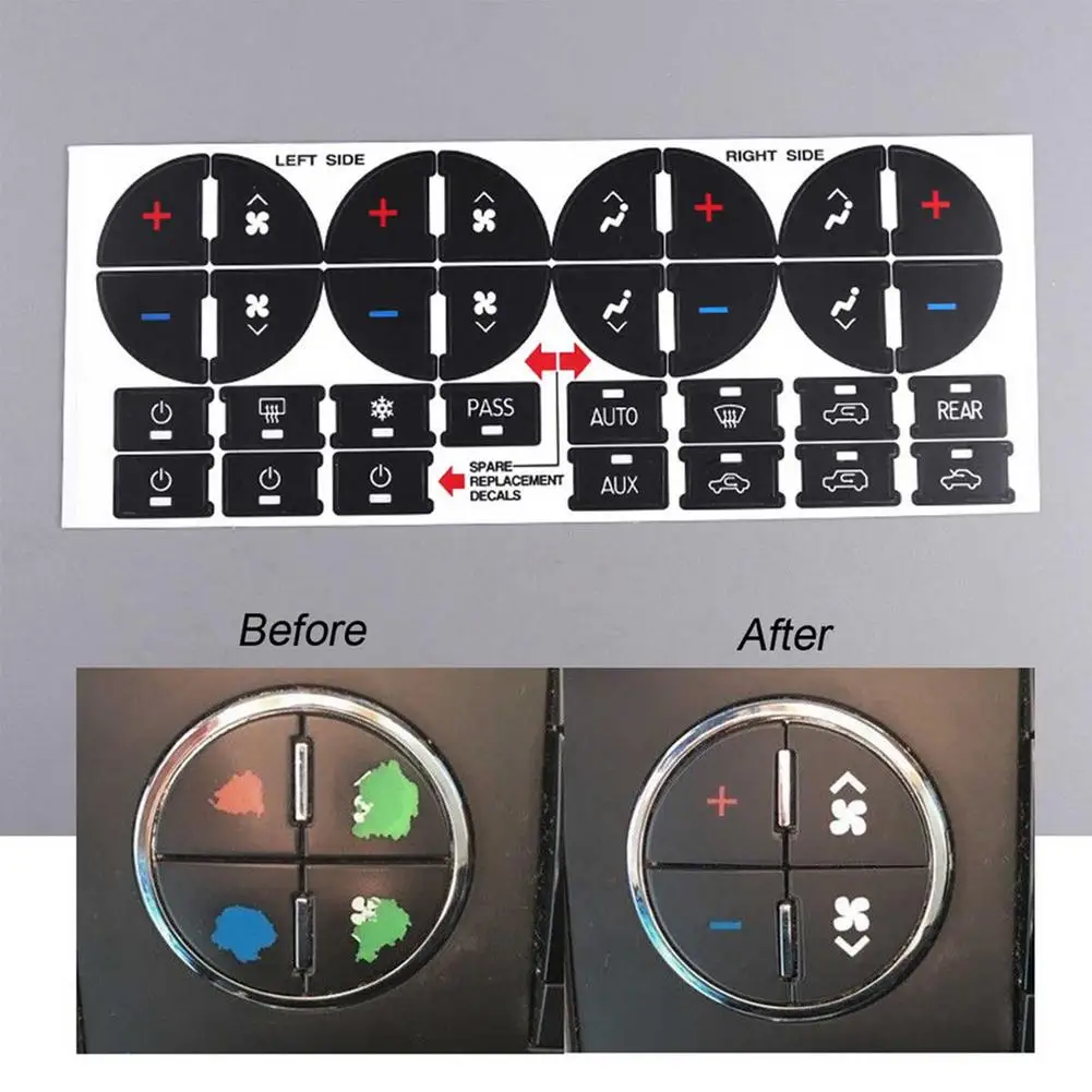 3 шт тип A B C D 16-key AC Кнопка ремонта наклейки Stikers центральный контроль радио Набор