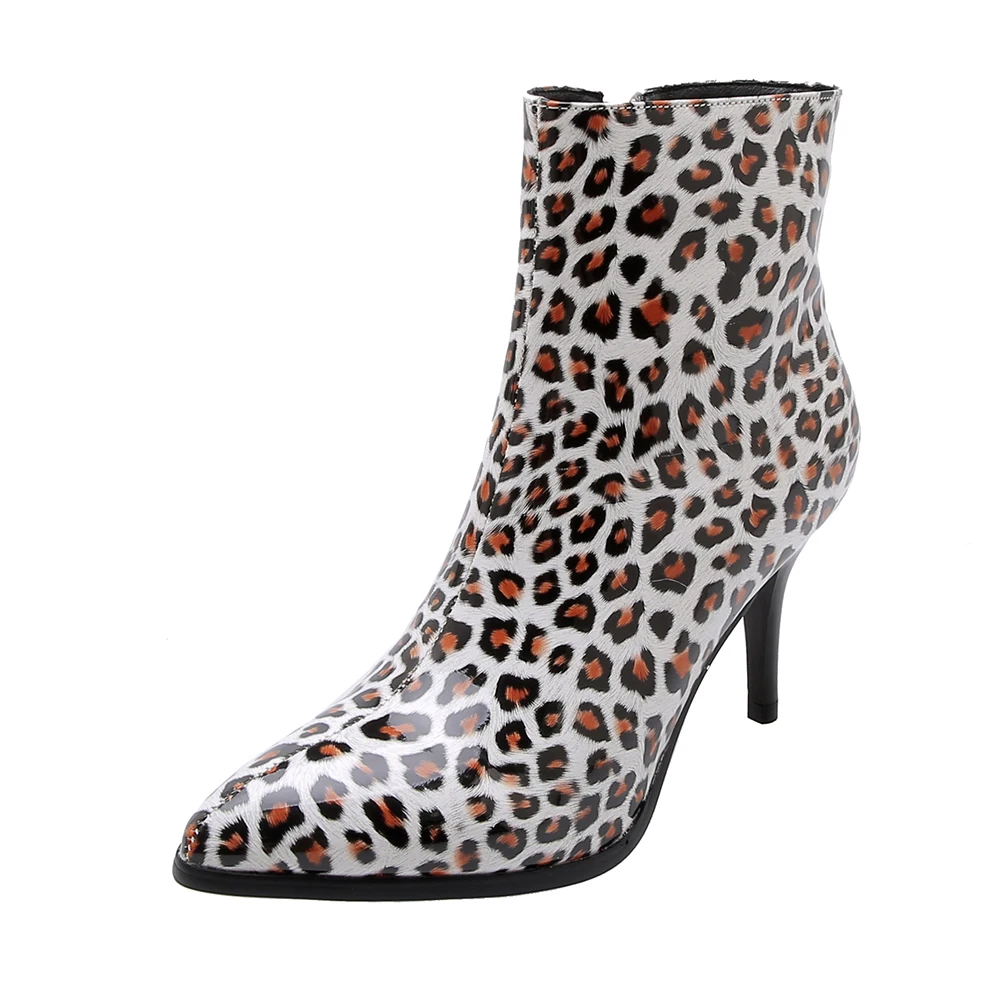 2020 NEW Leopard Party Nightclub Stiletto High Heels Ankle Boots Women Fashion Sexy 2019 Autumn Ladies Shoes Large Size 34-43 | Обувь