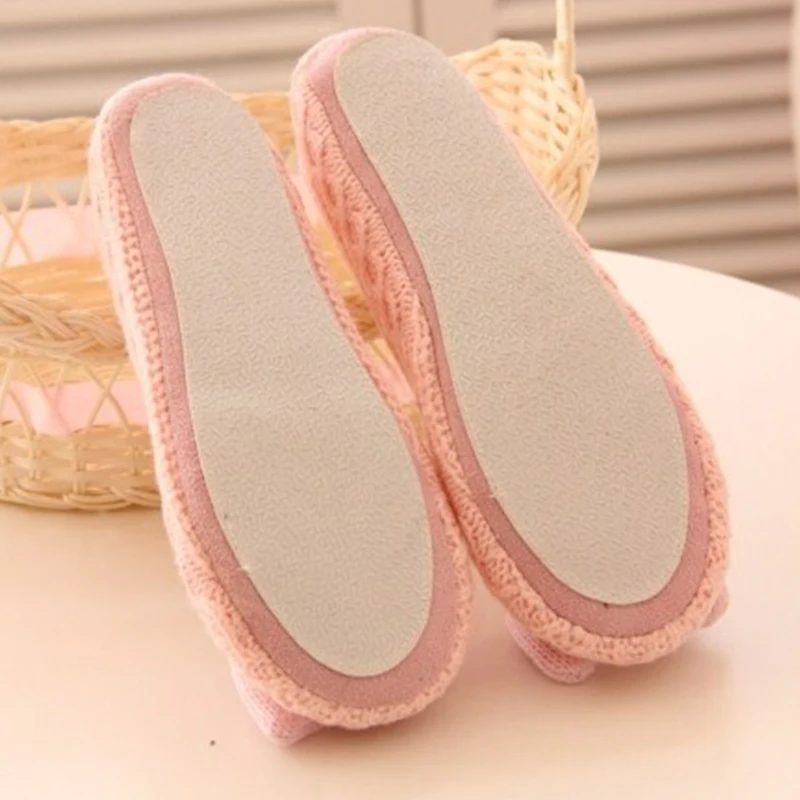 Женские туфли с бантом в Корейском стиле Нескользящие шерстяные теплые удобные