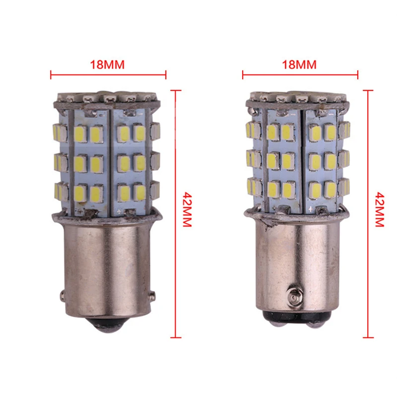 2-шт автомобильных стоп-сигналов T20 7443 w21w w21/5 w 1156 P21W Ba15s 1157 Ba15d лампы поворотного сигнала 64 smd белый 12V обратной лампы.