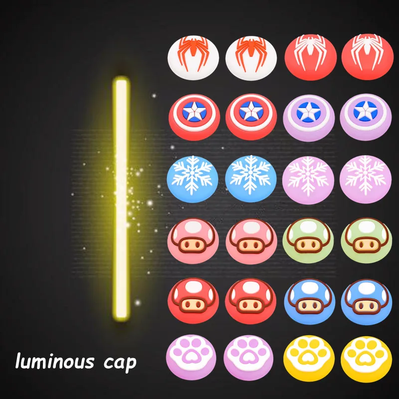 

NEW Style Luminous Glow Thumb Stick Grip Cap Cover For Playstation5 PS5 PS4 XBOX ONE X/S Game Controller Joystick Thumbstick Cap