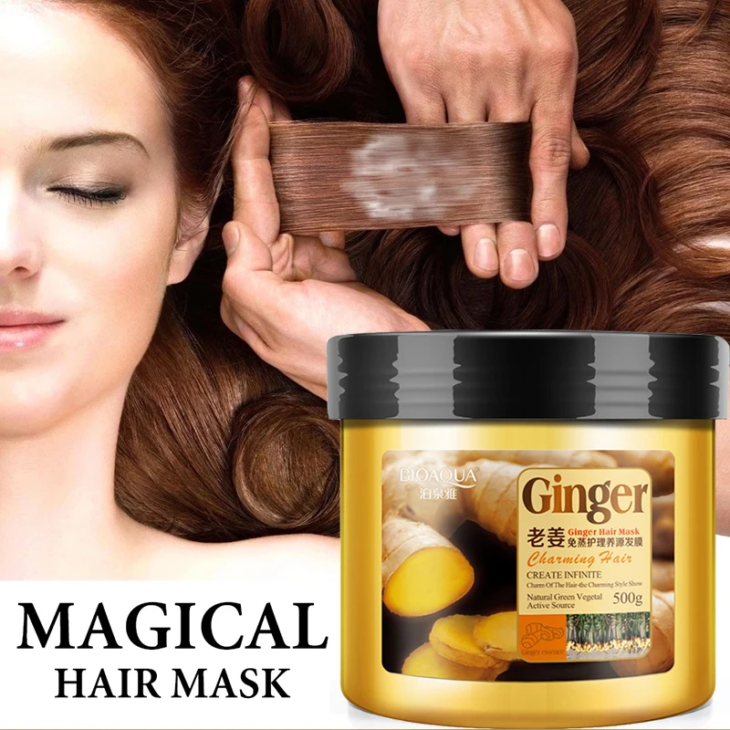 

Steam-Free Nutrition Ginger Hair Mask Baked Ointment For Frizz Dry Damaged Hair Repair Soft Conditioner Hair Treatment 500ML