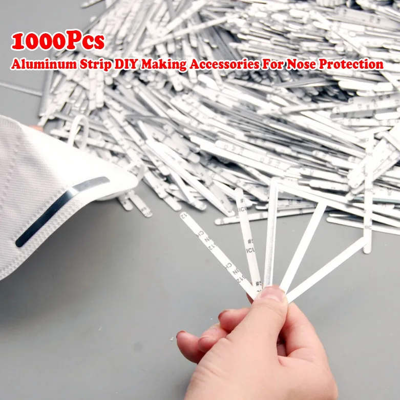 

1000Pcs 85mm Nose Bridge Strips for Mask Aluminum Adjustable Nose Clips Wire for DIY Face Mask For Nose Bridge Protection A50