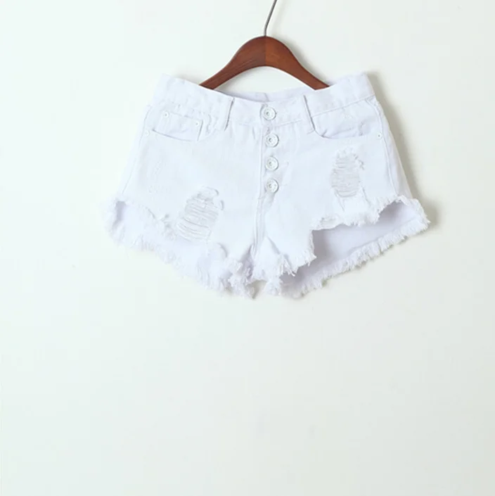 Джинсовые шорты женские с дырками повседневные винтажные штаны из денима