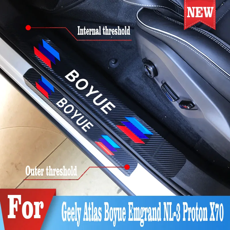 4 шт. порога защиты Стикеры накладка декор для Geely Atlas Boyue Emgrand NL 3 Протон X70