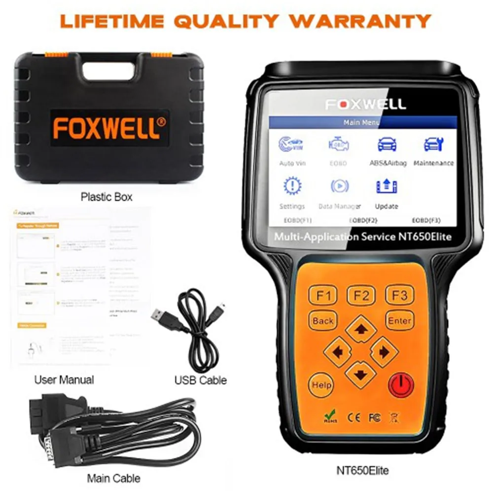 Foxwell NT650 Elite All делает сервис с 11 специальной функцией обновленной версии NT650