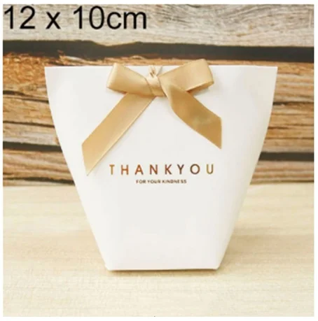 Thank you 12x10cm 5 шт. высококлассные черно-белые бронзовые "Merci" Сумки для конфет французские спасибо Свадебные сувениры Подарочная коробка посылка на день рождения - Цвет: Thank you 12x10cm