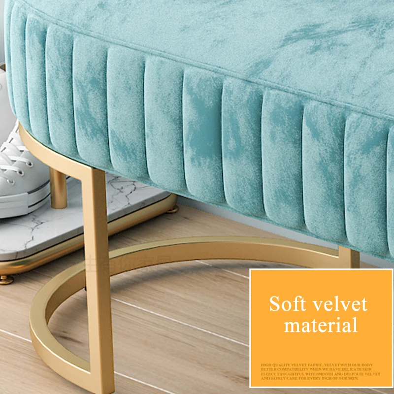 Мягкая бархатная подставка для ног дамские табуреты прихожей табурет обуви