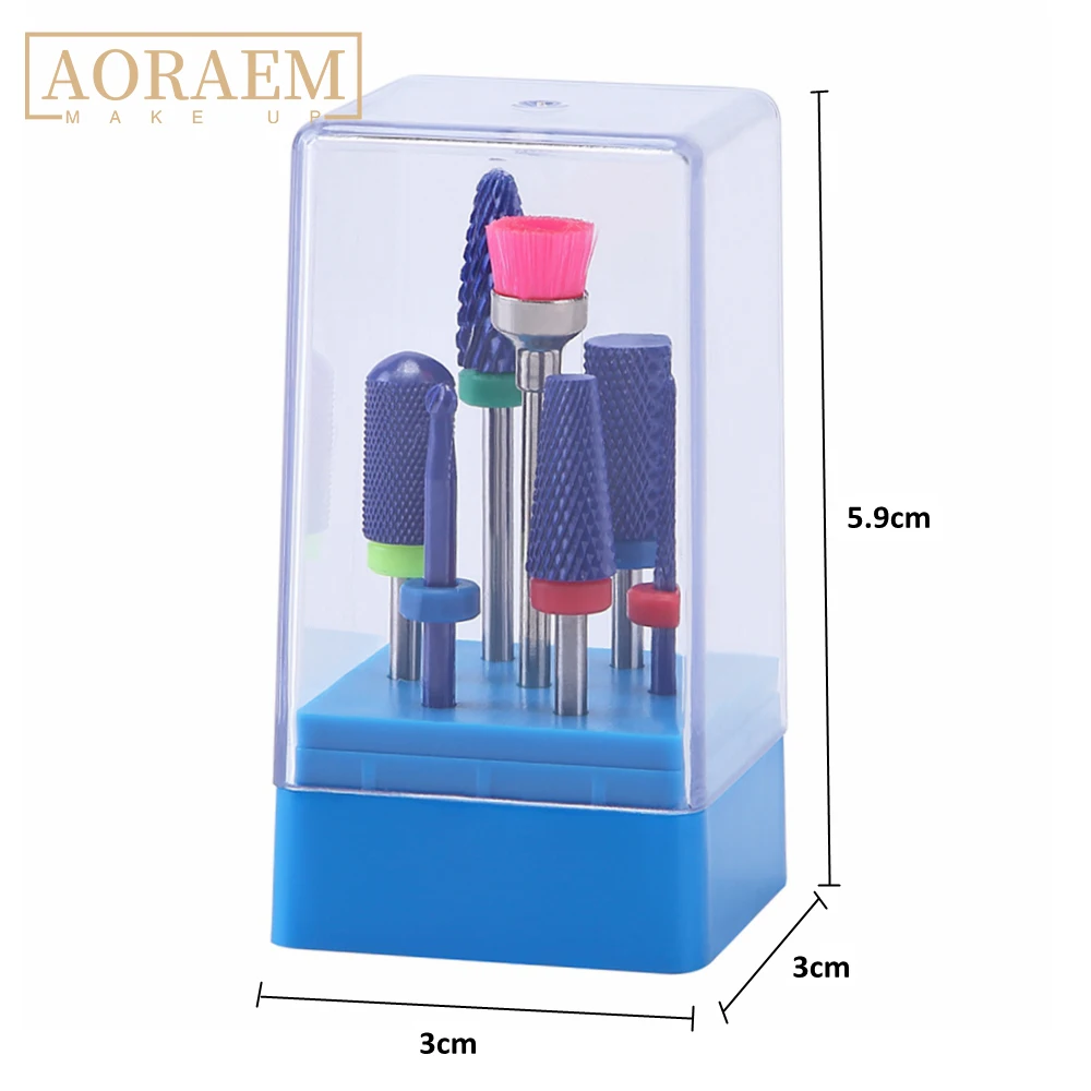 

AORAEM Nail Drill Bits For Electric Manicure Drills Ceramic Milling Cutter Tools Carbide File Buffer Mill For Nails Pedicure Art