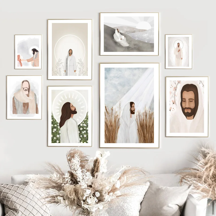 

Christ Savior Heaven Meditation LDS Jesus Religious Wall Art Print Canvas Painting Nordic Poster Decor Picture For Living Room