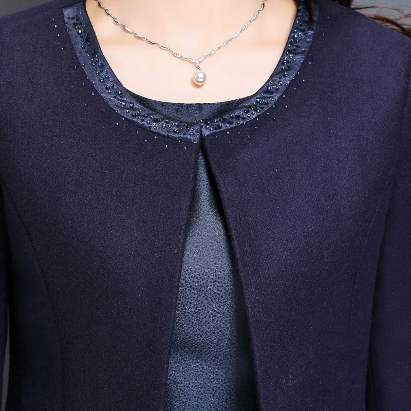 

Womens Suits Elegant Vintage A-Line Dress Office Lady Work Wear With Black Jacket Slim Spring Autumn Female Formal Clothes