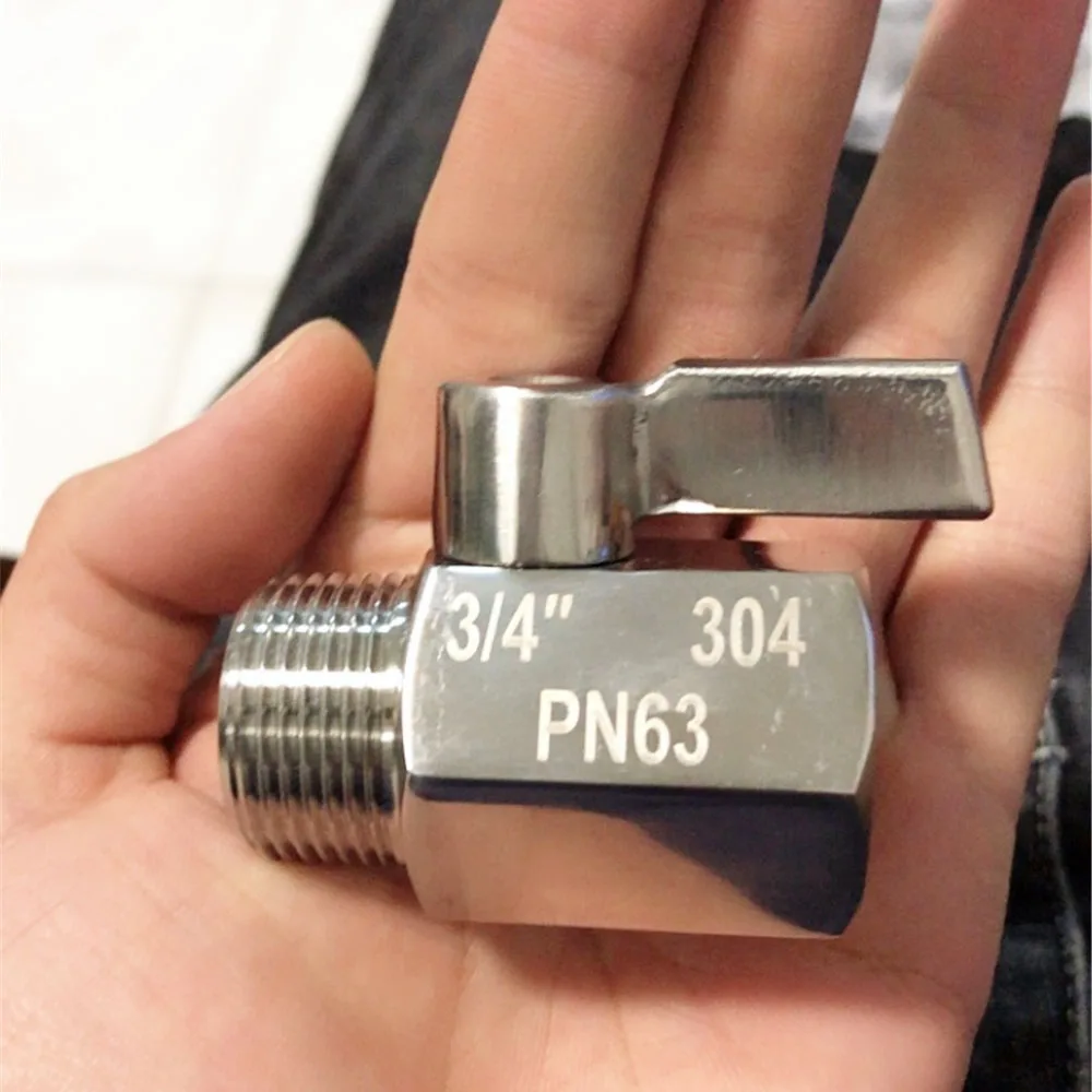 

1/8" 1/4" 3/8" 1/2" 3/4" 1" Mini Ball Valve Stainless Steel 304 Female Male Thread Ball Valve Food Homebrew Water Oil Gas