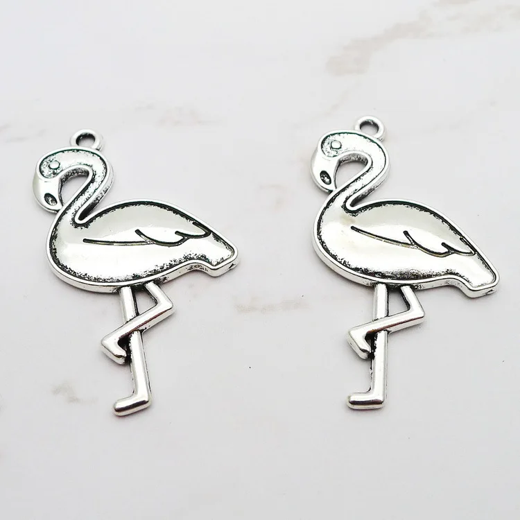 

6 Pieces/Lot 28*42mm Antique Sliver Color Red-crowned Crane Ornament For Jewelry Making Contracted StyleFashion Accessories