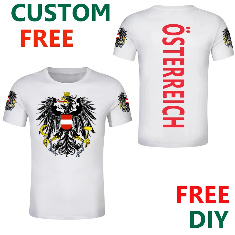 Австрийская футболка Бесплатная Персонализированная мультяшная Мужская с