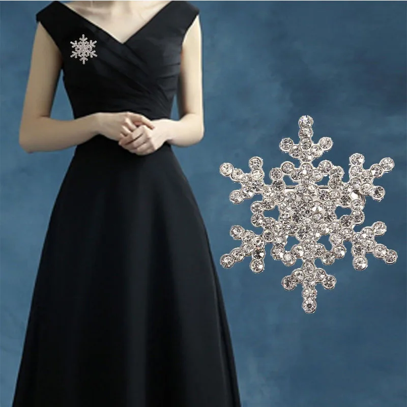 

AiNian Sale Lady Fashion Pins Charming Crystal Rhinestones Brooch Unicorn Large Snowflake Brooch Pins Jewelry Broches