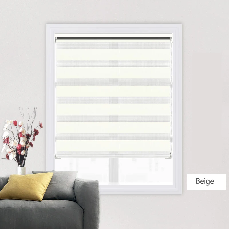 beige 102 Большая подзорная система, жалюзи Zebra, Индивидуальный размер 85%, затемняющие жалюзи для офиса/гостиной/спальни - Цвет: beige 102