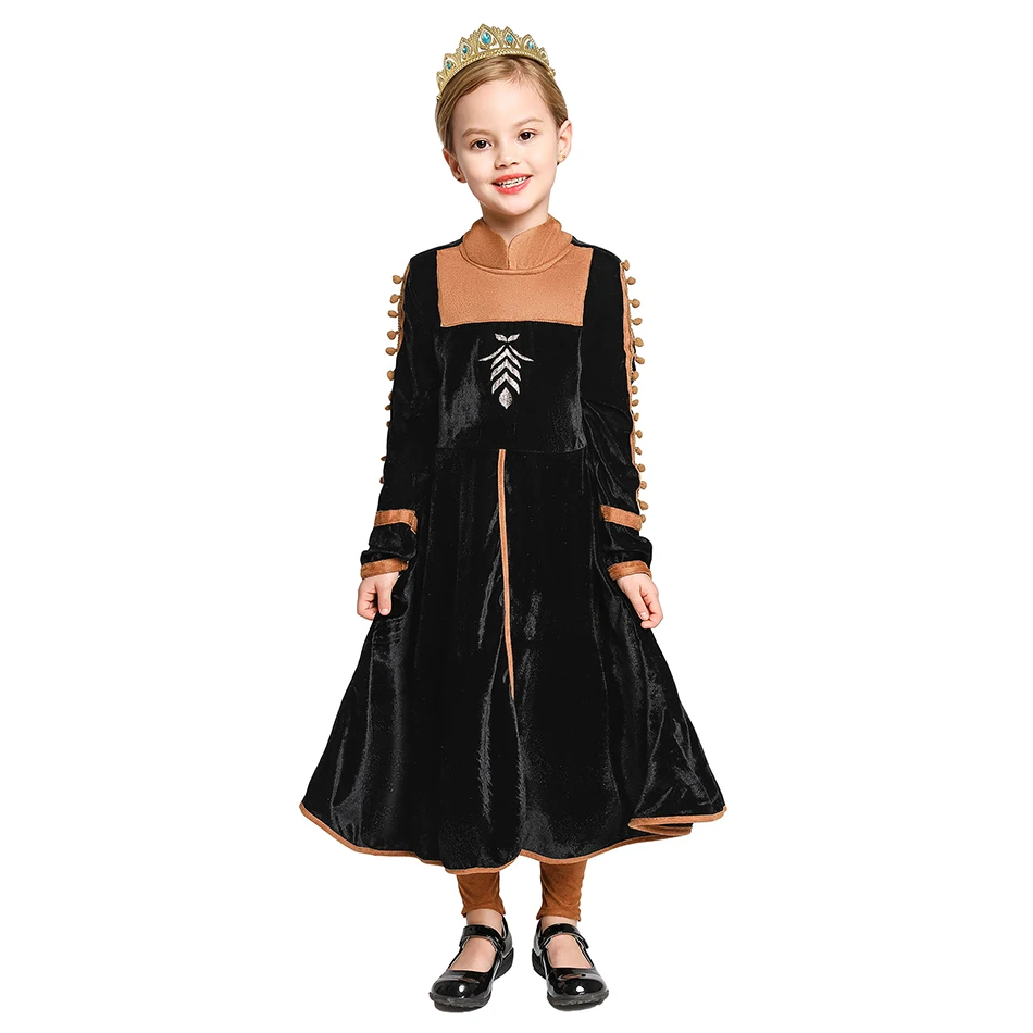 Girls Anna Outfit Princess Cosplay Christmas Birthday Party Dress Of Children Fancy Three-piece Costume New Movie Poster Clothes | Детская