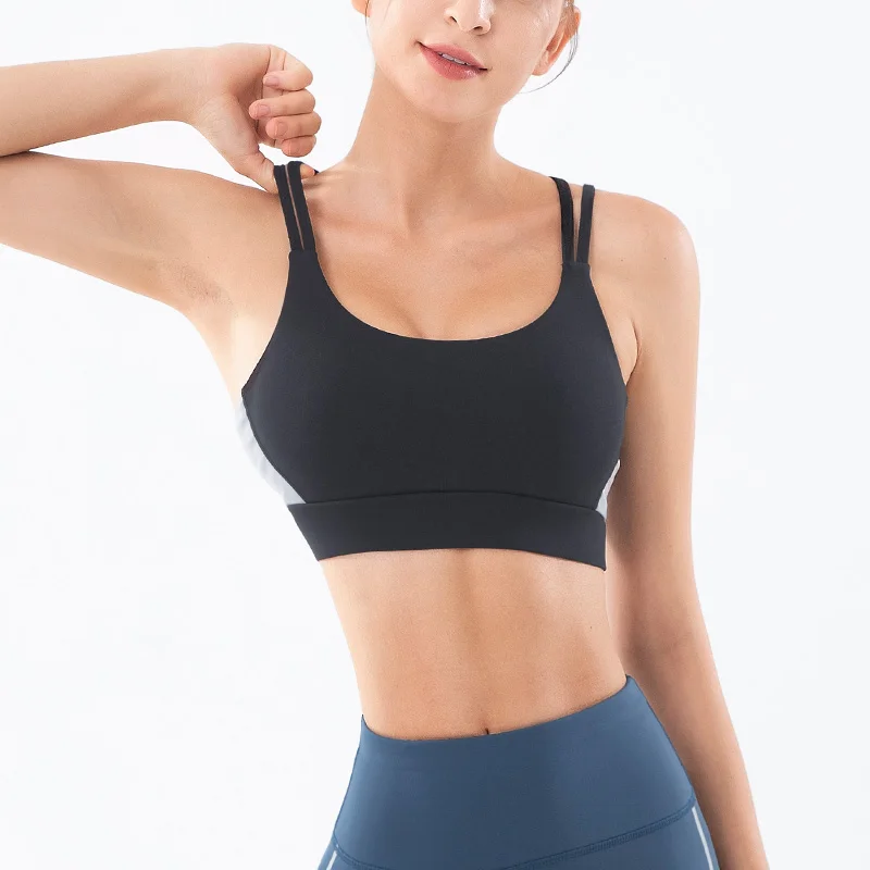 Тонкий жилет для йоги с перекрестными лямками бюстгальтер фитнеса тренажерного