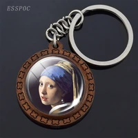 the last supper keychain mona lisa key chain girl with a pearl earring keyring virgin mary keyfob famous painting art jewelry