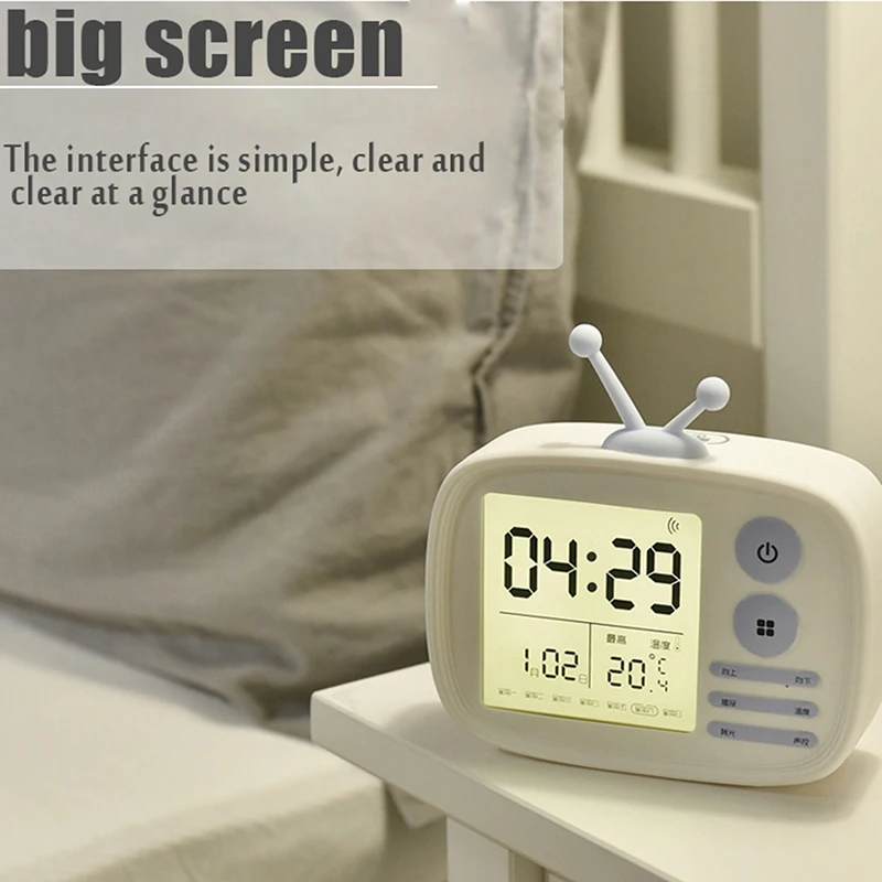 Ретро будильник в форме телевизора многофункциональные прикроватные