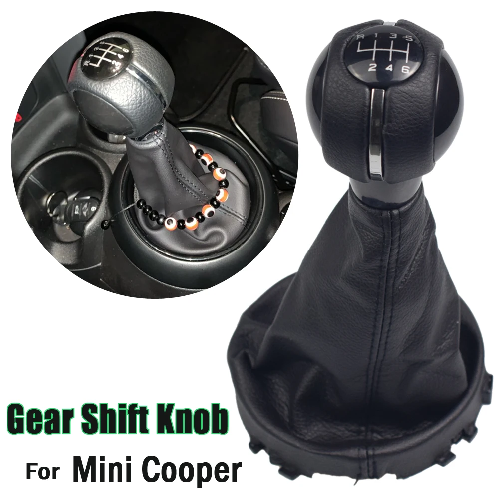 

New Hot Sale For Mini Cooper F55 F56 F54 F60 7641999 Car Styling Manual 6 Speed Gear Shift Knob Shifter Cover Gaiter Boot Cover