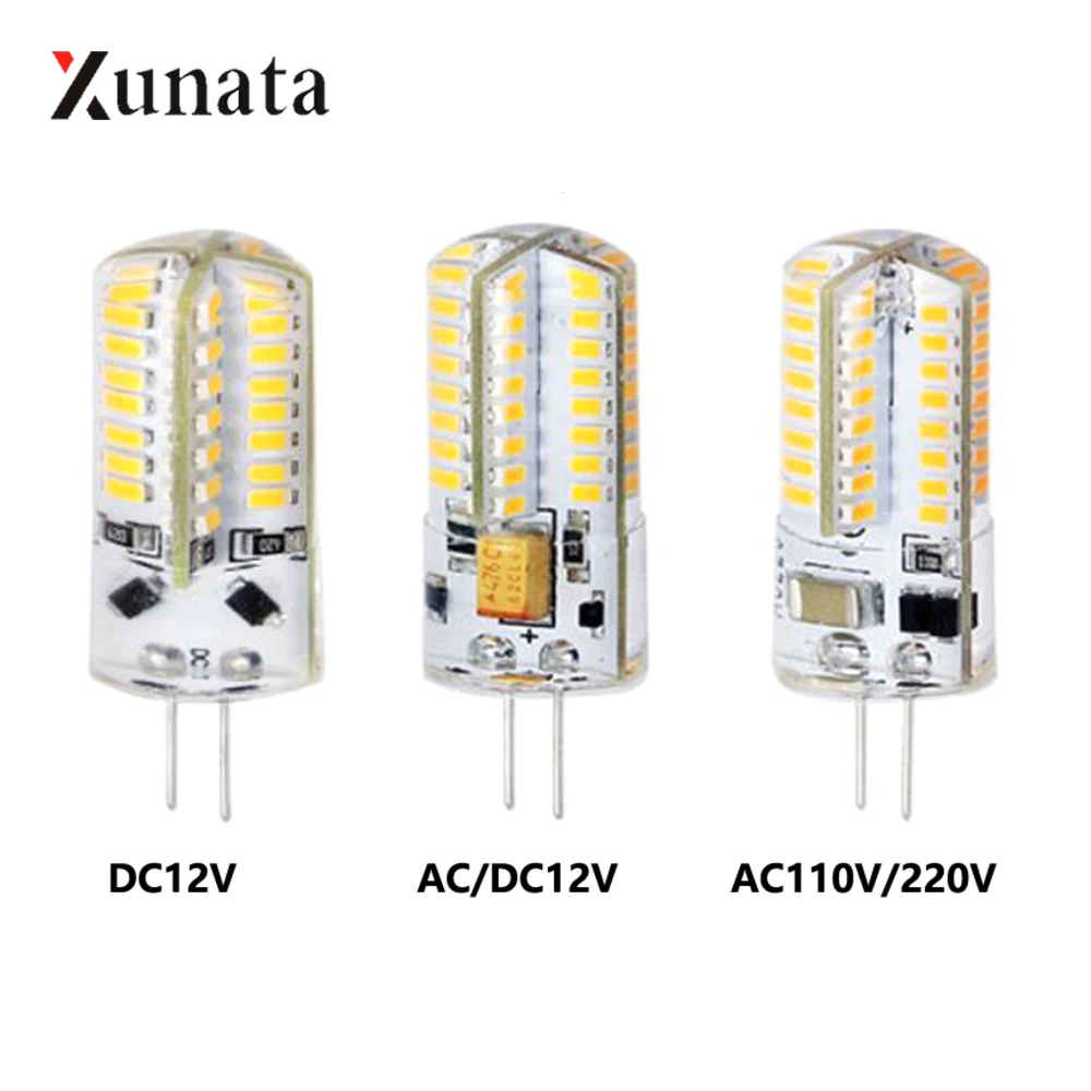 2 шт. G4 светодиодные лампы Кукуруза SMD3014 48/64 светодиодный s для Люстра лампада свет