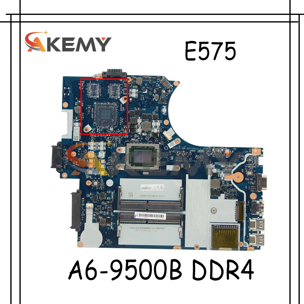 

Akemy для Lenovo ThinkPad E575 Материнская плата ноутбука Фирменная Новинка CE575 NM-A871 процессор A6-9500B DDR4 100% тесты работы FRU 01HW709 01HW710