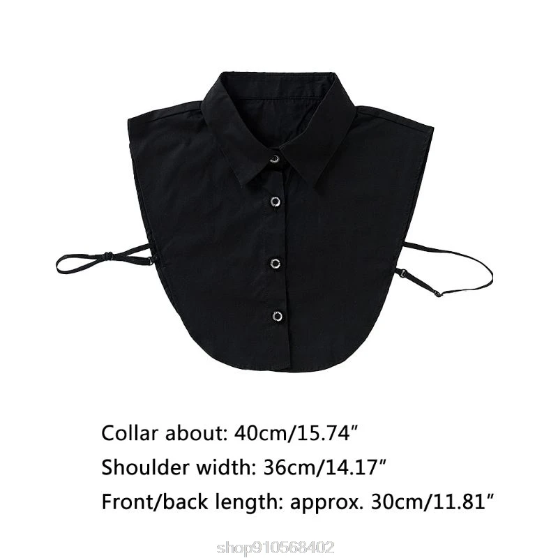 

Women Plain Cotton Fake Collar Curved Hem Pointed Lapel Decorative Removable Half-Shirt Sweater Accessory N25 20 Dropshipping