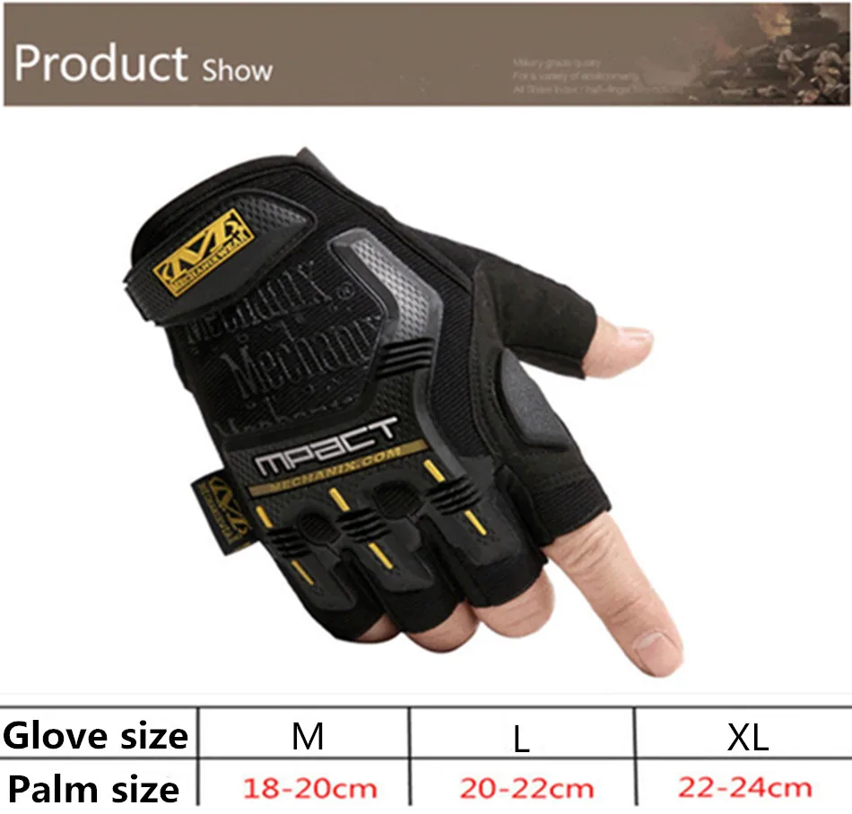 

Men's Outdoor riding gloves fighting Tactical Gloves Military Army Fighting Combat Mittens Anti-slip half Fingerless Gloves