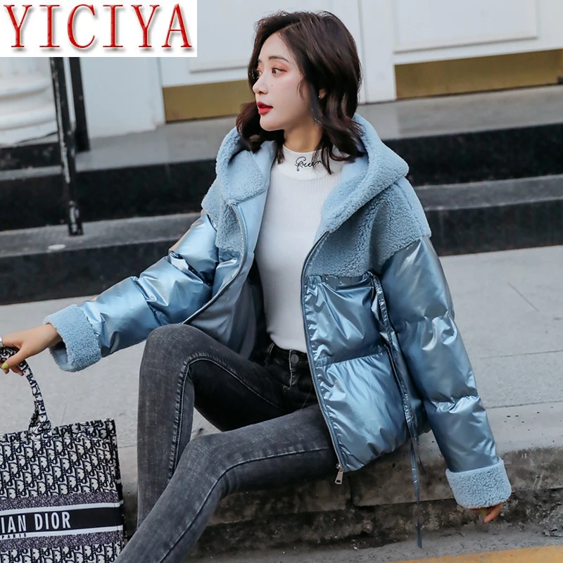 Шерстяная куртка из овечьей шкуры толстое теплое зимнее пальто женские