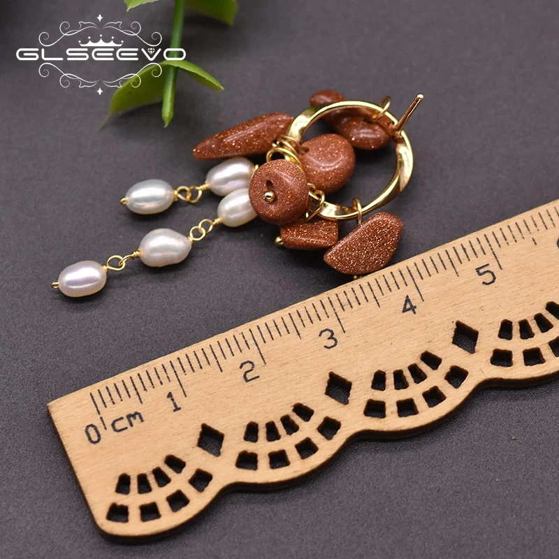 

GLSEEVO Handmade Pearl Drop Earrings For Women Girl Party Butterfly Natural Freshwater Jewelry GE0991D