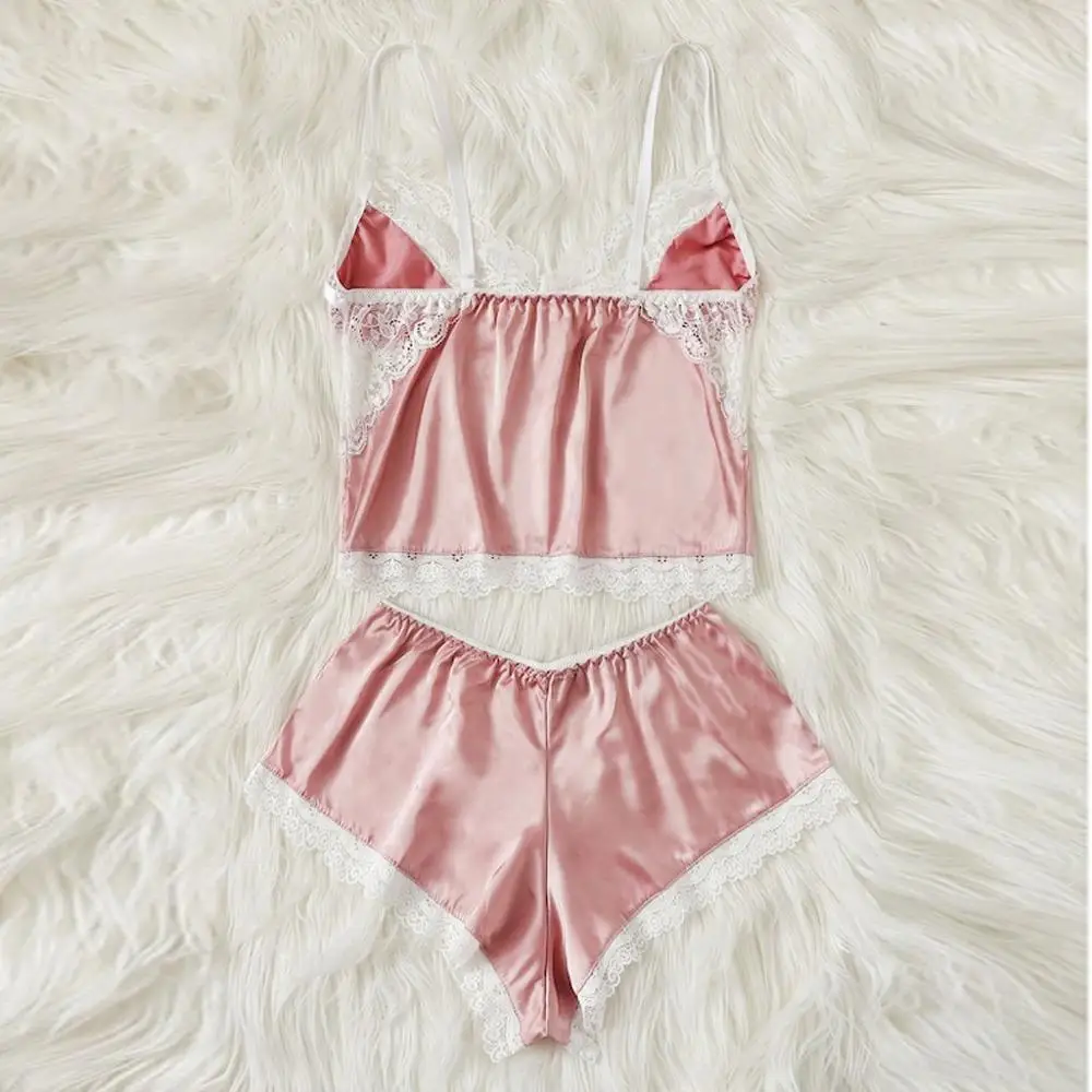 Sexy Lingerie Female Winter Water Soluble Floating Flower Eyelash Lace Perspective Temptation Sling Nightgown Sleepwear Set New | Женская