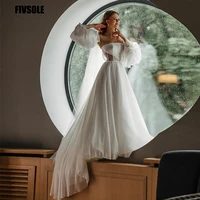 plus size wedding dresses strapless puff sleeve pleat illusion lace up back garden country modern bridal gowns robe de mariee
