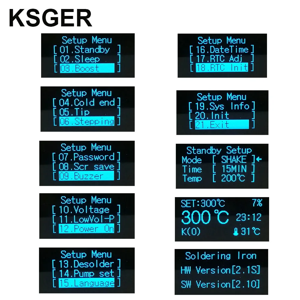 KSGER T12 OLED паяльная станция наконечники STM32 V2.1S контроллер наборы сделай сам 907