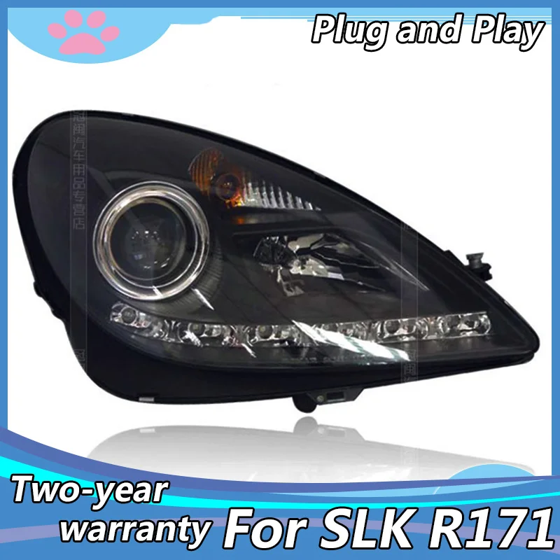 

car styling for Mercedes-Benz SLK R171 SLK200 SLK350 SLK500 LED Headlights 1996-2003 with angel eyes DRL HID/LED headlight
